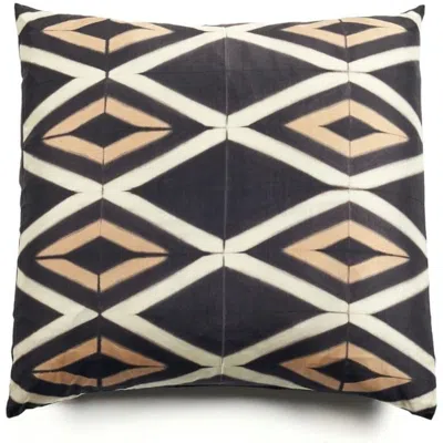 Studio Variously Tisa Black Handcrafted Shibori Print Mulberry Silk Pillow