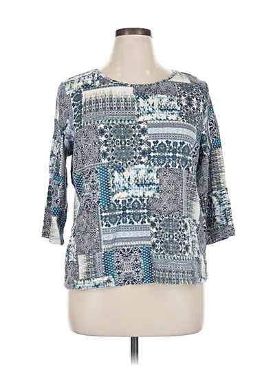 Pre-owned Studio Works 3/4 Sleeve Blouse In Blue