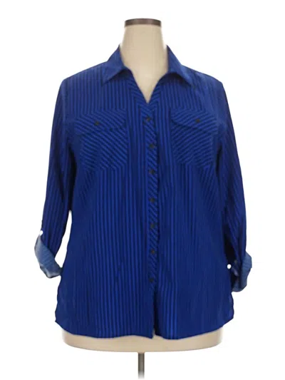 Pre-owned Studio Works 3/4 Sleeve Blouse In Blue