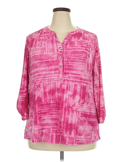 Pre-owned Studio Works 3/4 Sleeve Blouse In Pink