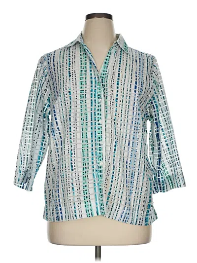 Pre-owned Studio Works 3/4 Sleeve Blouse In Teal