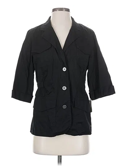 Pre-owned Studio Works 3/4 Sleeve Button Down Shirt In Black