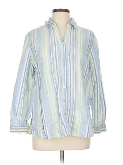 Pre-owned Studio Works 3/4 Sleeve Button Down Shirt In Blue