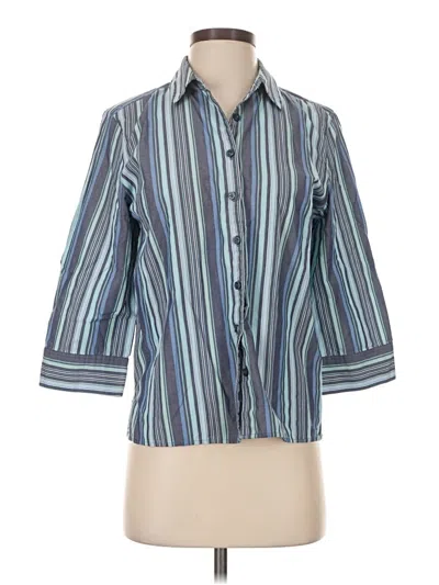 Pre-owned Studio Works 3/4 Sleeve Button Down Shirt In Blue