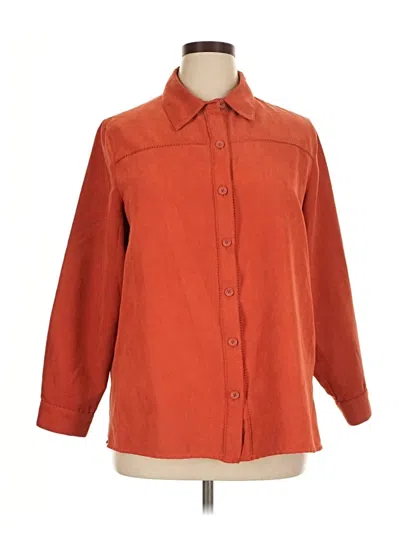 Pre-owned Studio Works 3/4 Sleeve Button Down Shirt In Orange