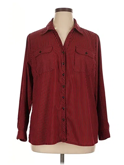 Pre-owned Studio Works Long Sleeve Blouse In Burgundy