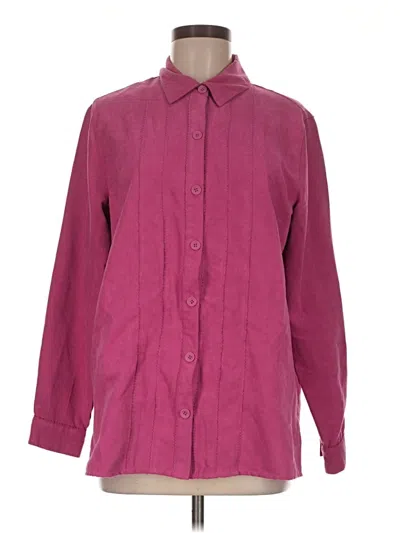 Pre-owned Studio Works Long Sleeve Button Down Shirt In Burgundy