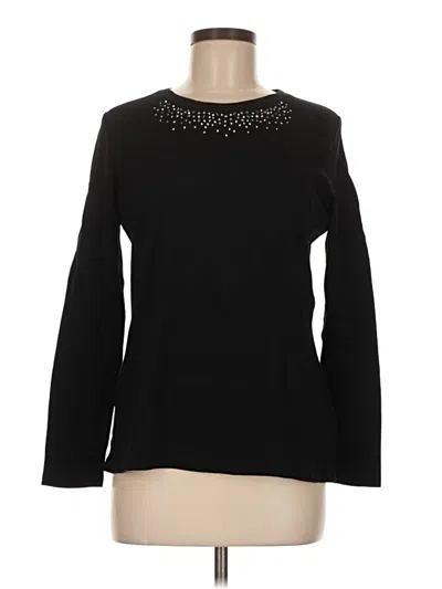 Pre-owned Studio Works Long Sleeve Top Black Mock Neckline Tops