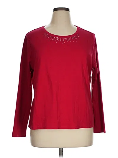 Pre-owned Studio Works Long Sleeve Top Red Boatneck Tops