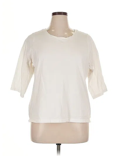 Pre-owned Studio Works Short Sleeve Top Ivory Crew Neck Tops In White