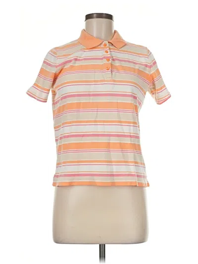 Pre-owned Studio Works Short Sleeve Top Orange Collared Neckline Tops