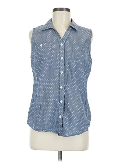 Pre-owned Studio Works Sleeveless Button Down Shirt In Blue