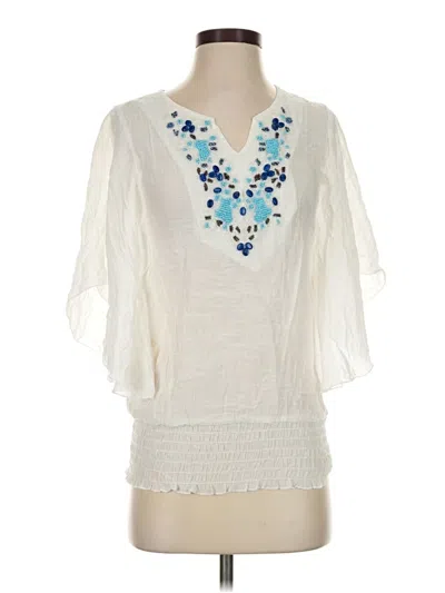 Pre-owned Studio Y 3/4 Sleeve Blouse In Ivory