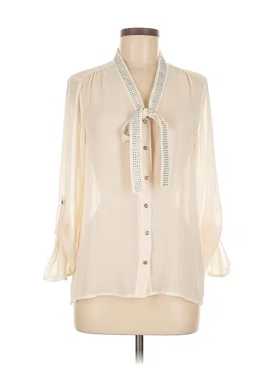 Pre-owned Studio Y 3/4 Sleeve Blouse In White