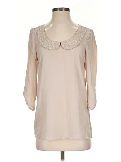 Pre-owned Studio Y 3/4 Sleeve Blouse In White