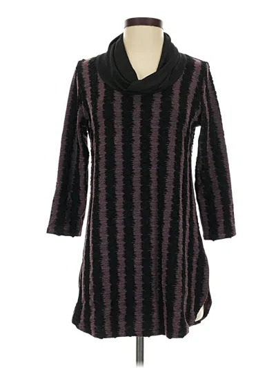 Pre-owned Studio Y 3/4 Sleeve Top Black Cowl Neck Tops