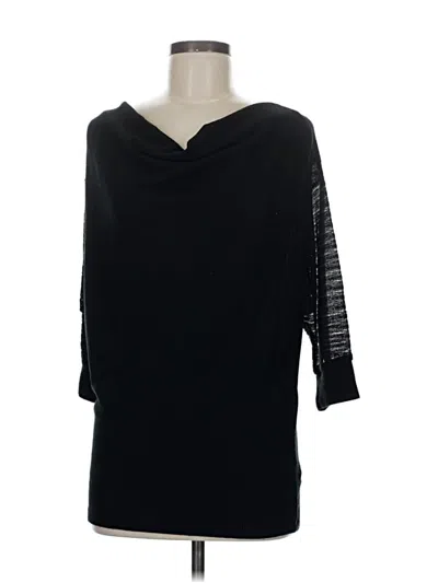 Pre-owned Studio Y 3/4 Sleeve Top Black One Shoulder Neckline Tops