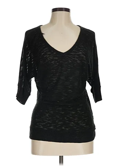 Pre-owned Studio Y 3/4 Sleeve Top Black Scoop Neck Tops