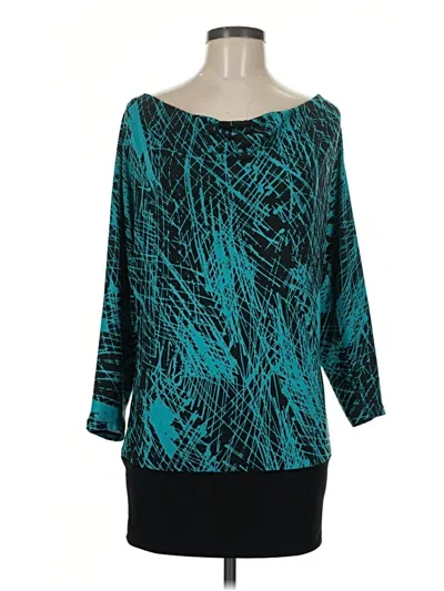 Pre-owned Studio Y 3/4 Sleeve T-shirt In Teal