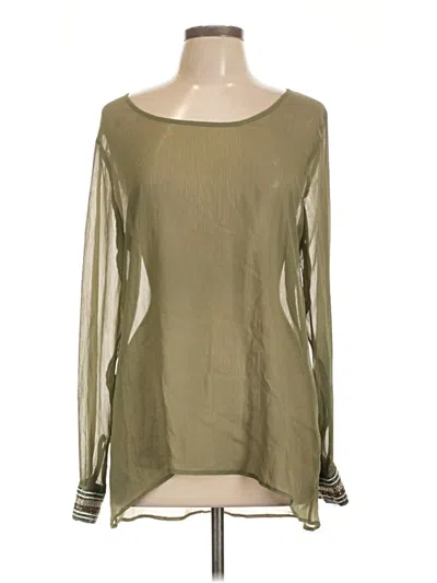 Pre-owned Studio Y Long Sleeve Blouse In Green
