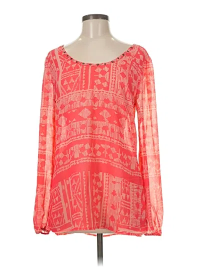 Pre-owned Studio Y Long Sleeve Blouse In Red