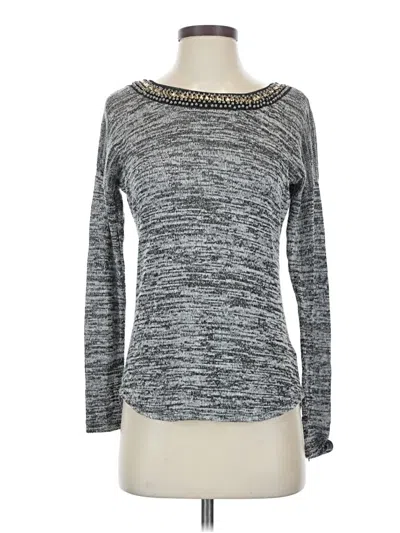 Pre-owned Studio Y Long Sleeve Top Gray Boatneck Tops