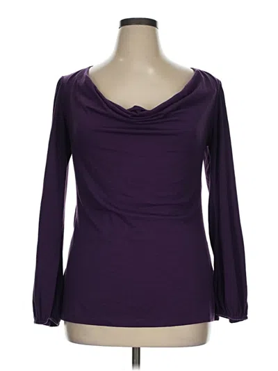 Pre-owned Studio Y Long Sleeve Top Purple Cowl Neck Tops