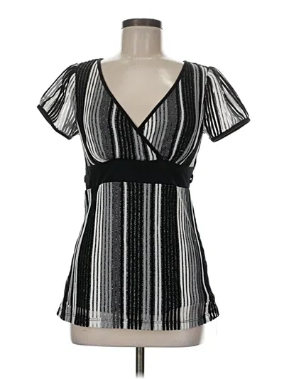 Pre-owned Studio Y Short Sleeve Blouse In Black