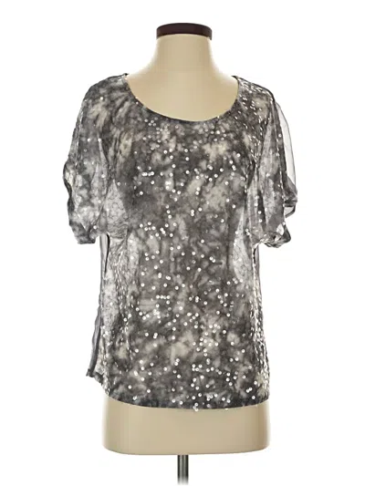 Pre-owned Studio Y Short Sleeve Blouse In Silver