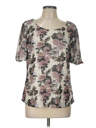 Pre-owned Studio Y Short Sleeve Blouse In Silver