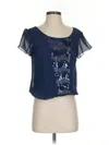 Studio Y Short Sleeve Top Blue Sweetheart Neckline Tops In Blue