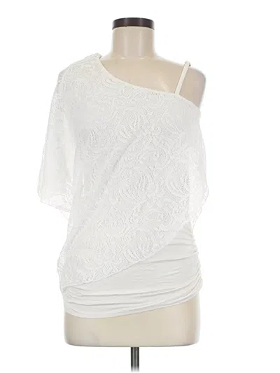 Pre-owned Studio Y Short Sleeve Top White One Shoulder Neckline Tops