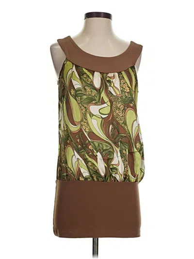 Pre-owned Studio Y Sleeveless Blouse In Brown