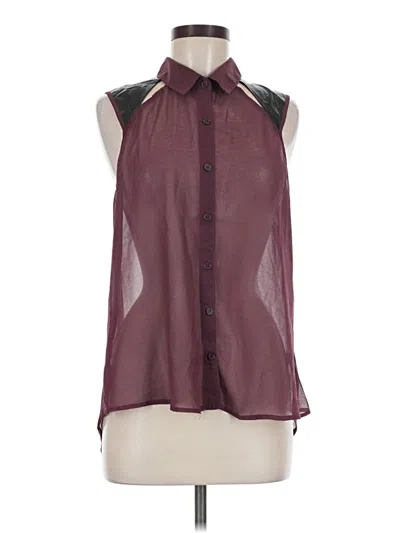 Pre-owned Studio Y Sleeveless Blouse In Burgundy