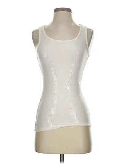 Pre-owned Studio Y Sleeveless Top Ivory Scoop Neck Tops In White