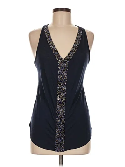 Pre-owned Studio Y Tank Top Blue Plunge Neckline Tops