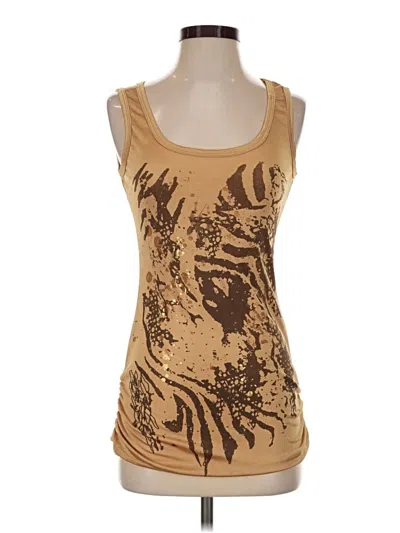 Pre-owned Studio Y Tank Top Tan Halter Neckline Tops