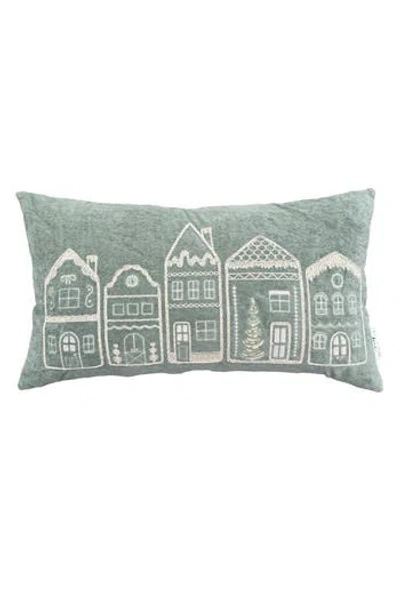 Studiochic Holiday Village Decorative Decorative Throw Pillow In Green