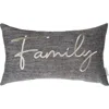 Studiochic Sentiments Family Embroidered Accent Pillow In Gray