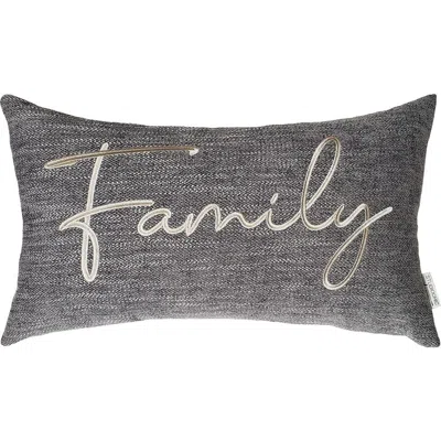 Studiochic Sentiments Family Embroidered Accent Pillow In Gray