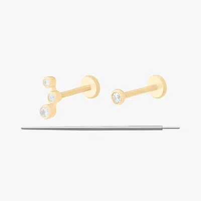 Studs 14k Bezel Set In Gold