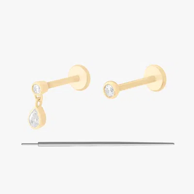 Studs 14k Bezel Set In Gold
