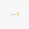 Studs 14k Cz Heart Flatback Stud In Gold/clear