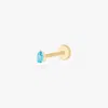 Studs 14k Pear Flatback In Blue