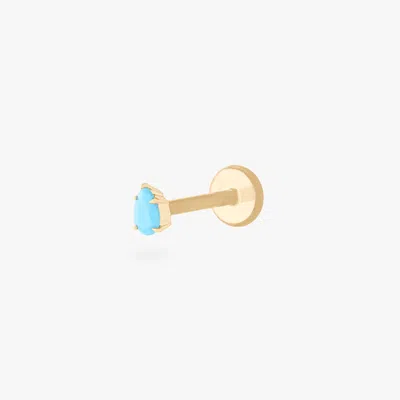 Studs 14k Pear Flatback In Blue