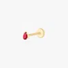 Studs 14k Pear Flatback In Burgundy
