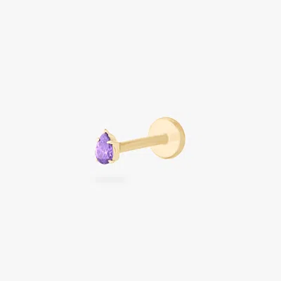 Studs 14k Pear Flatback In Purple