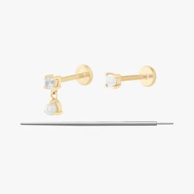 Studs 14k Pearl Set In Gold