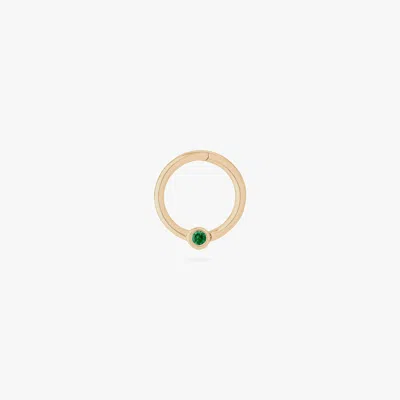 Studs 8mm 14k Bezel Clicker In Gold/green