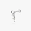 Studs Baguette Chain Flatback Stud In Silver/clear